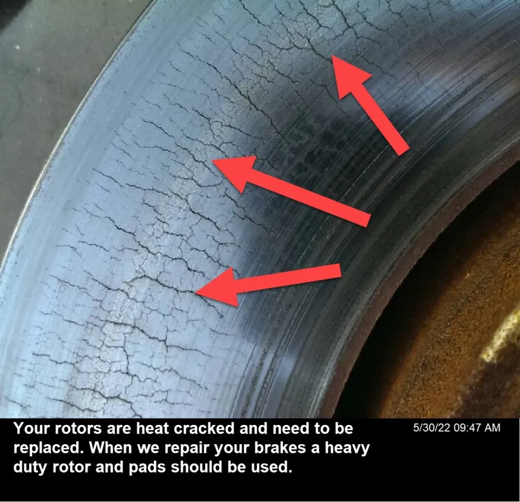 Heat cracked rotors