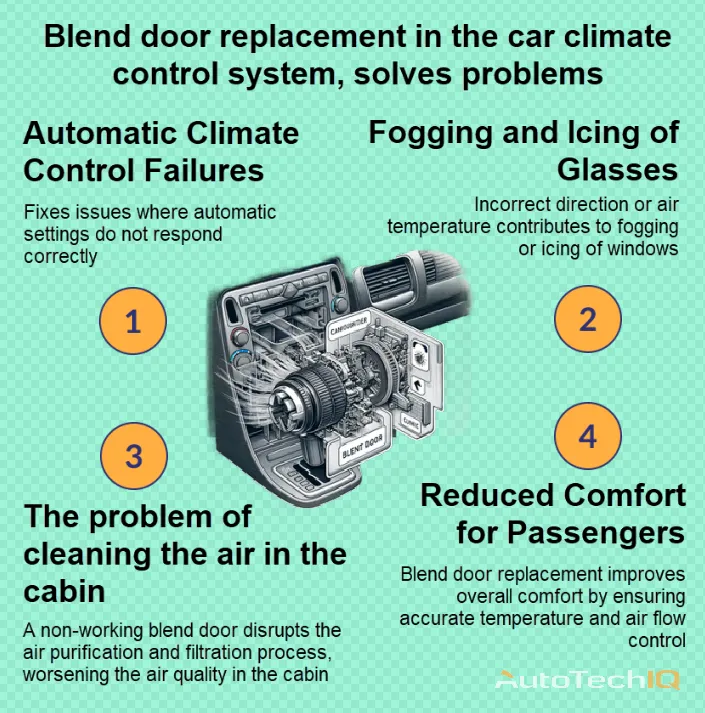 Blend door with information about the need for replacement