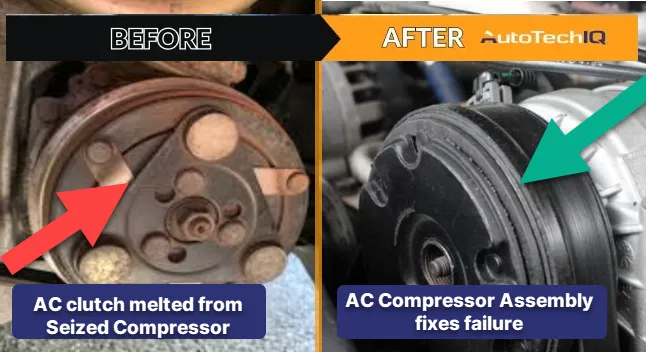 Honda Cluch failure from seized Compressor gets new compressor