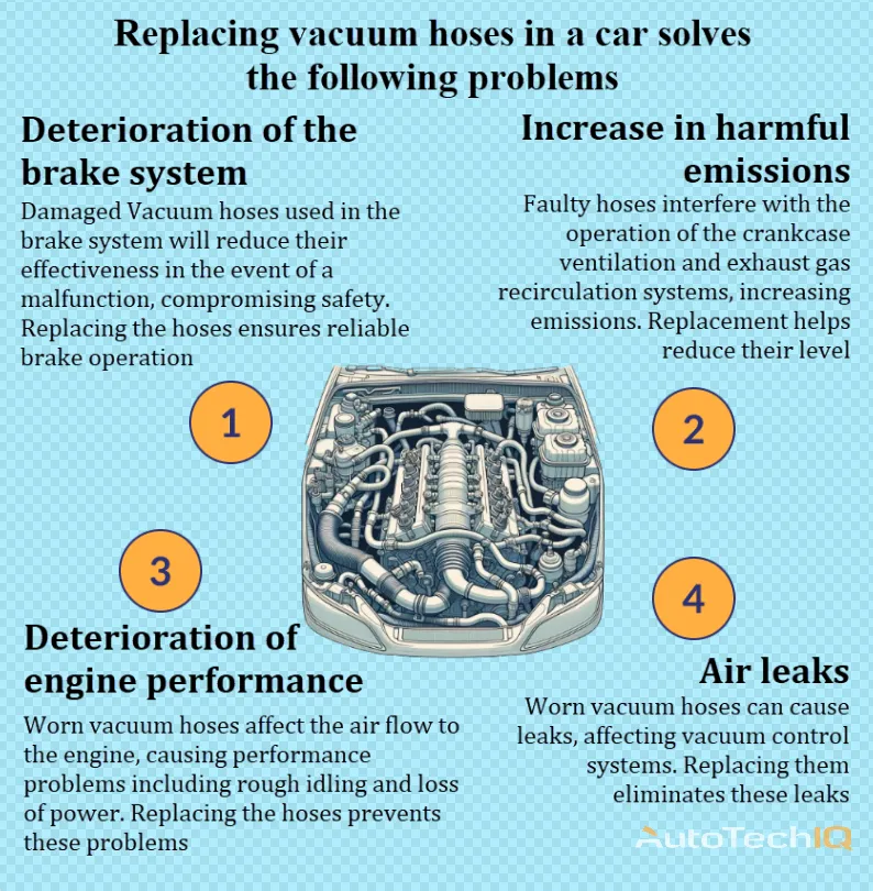 Vacuum line with information about the need for replacement