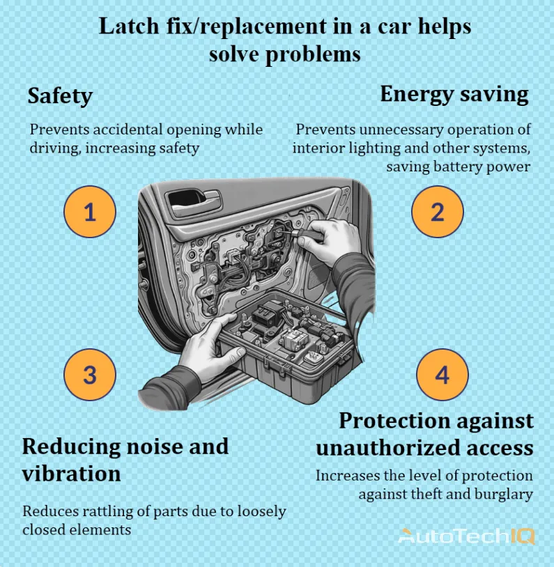 Latch with information about the need for ix/replacement