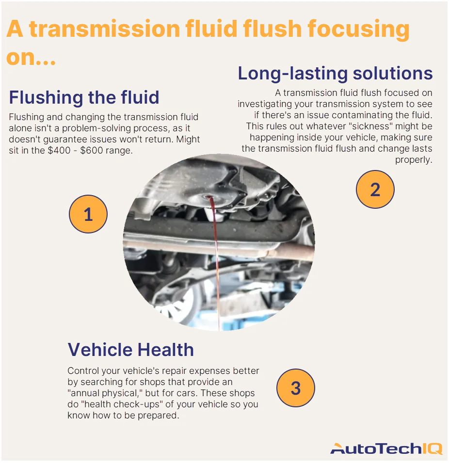 A transmission fluid flush can focus on long lasting repairs