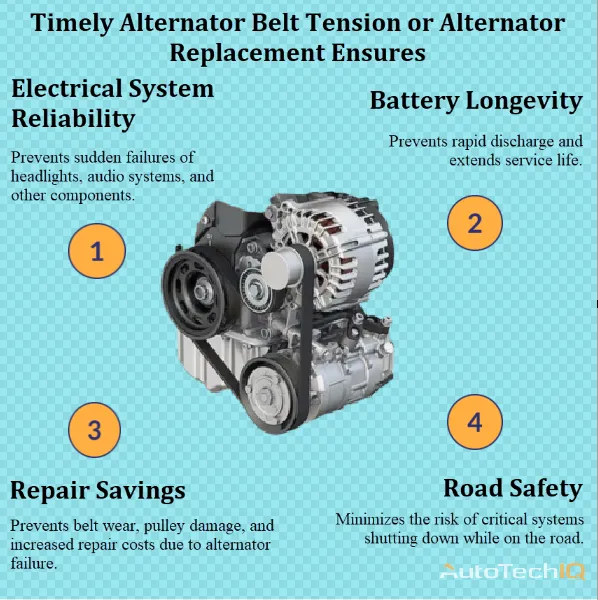 Alternator Belt Tension Or Alternator Replacement with information about the need for carrying out