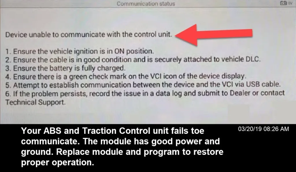 Abs module failure