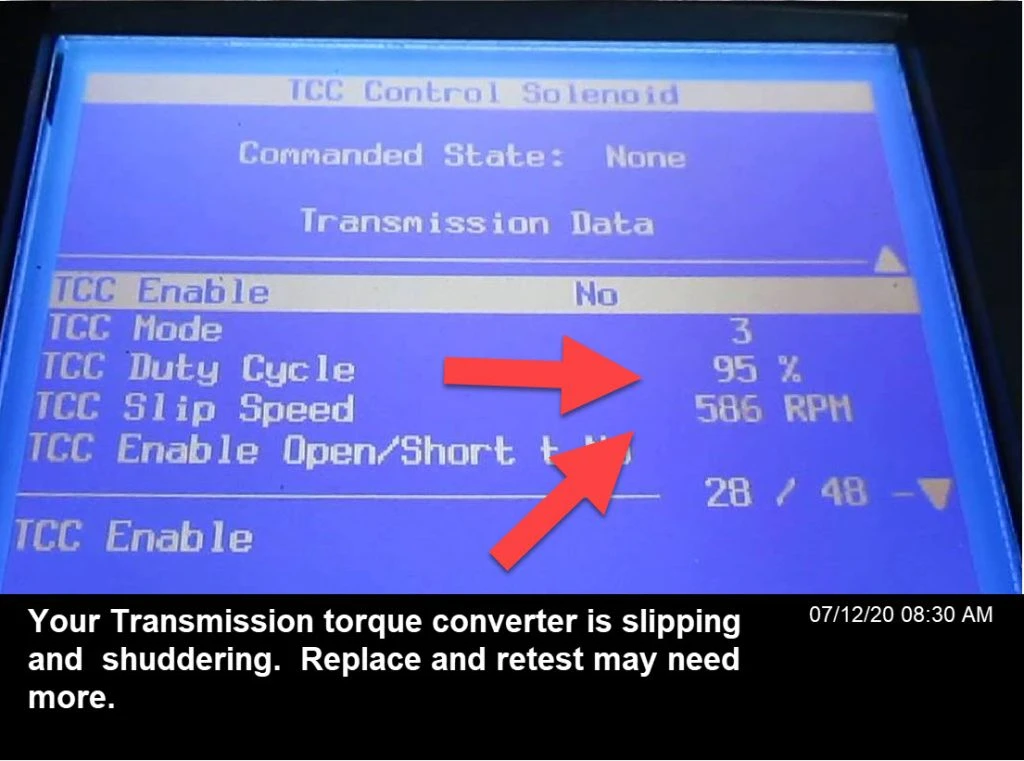 Torque converter malfunction