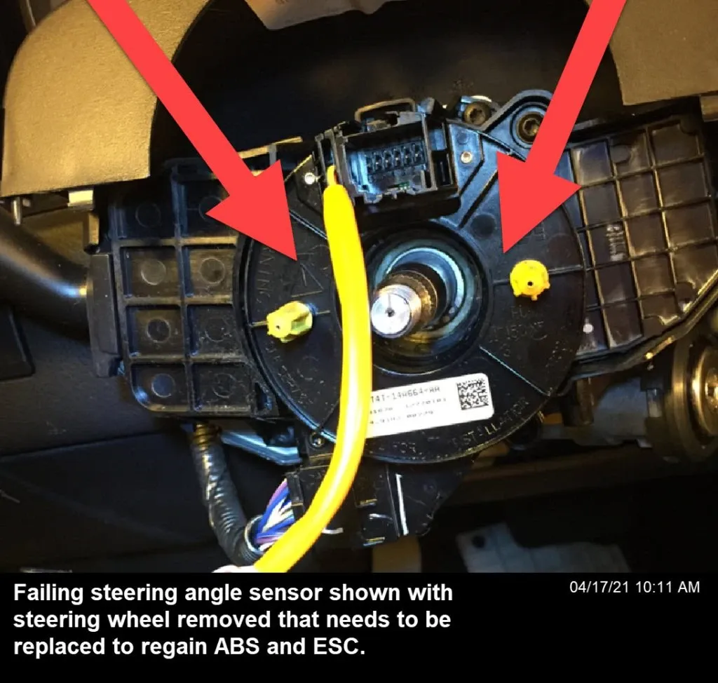 Fauly steering angle sensor