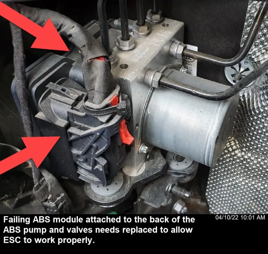 Faulty anti-lock brake module