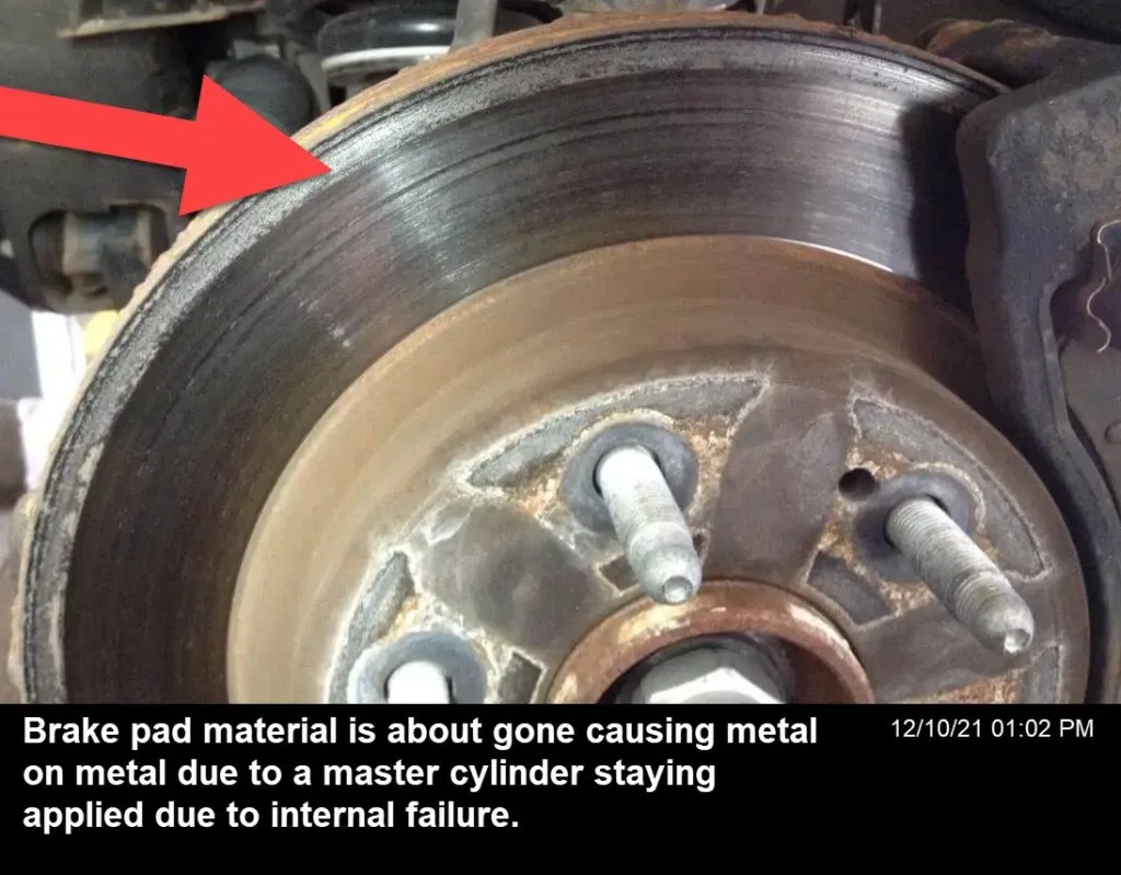 Master cylinder failure