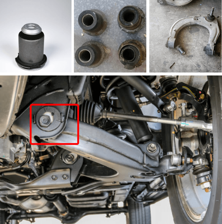 Lower Control Arm Bushing with information about the need for replacement