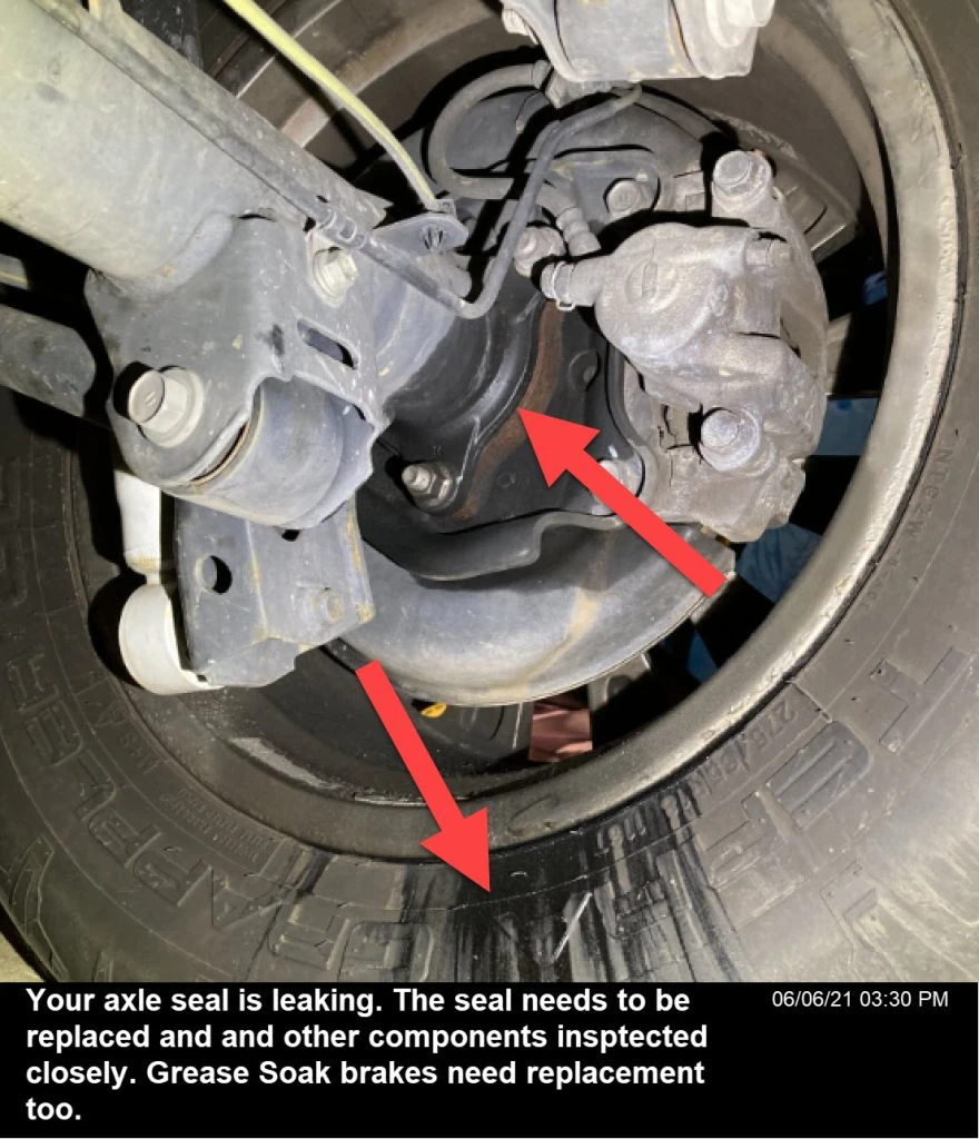 Axle seal leaking